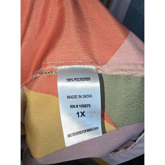 Wishing Waves Abstract Maxi Dress with Belt Size 1X - Picture 4 of 5